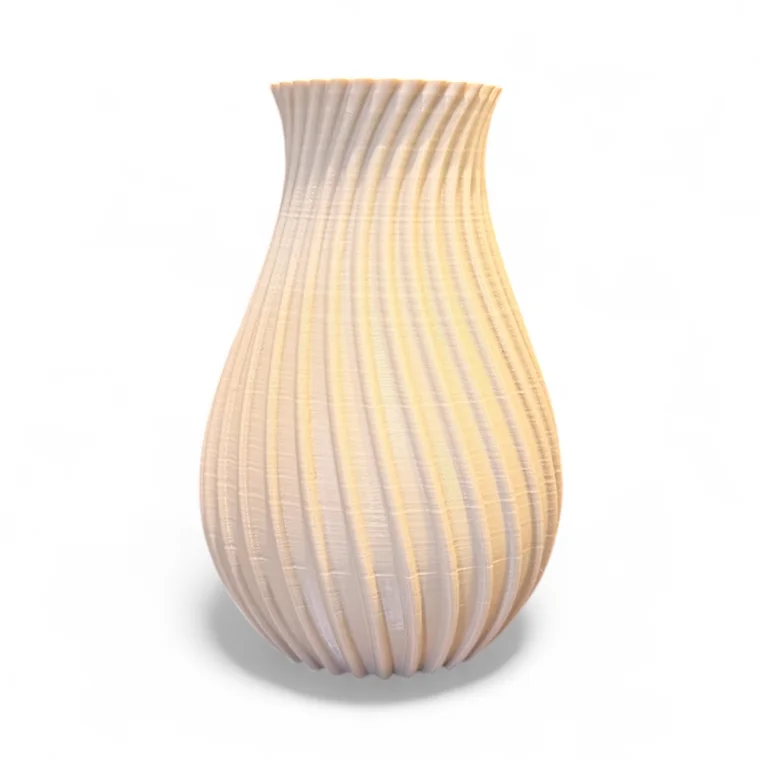 Sculptural ribbed vase